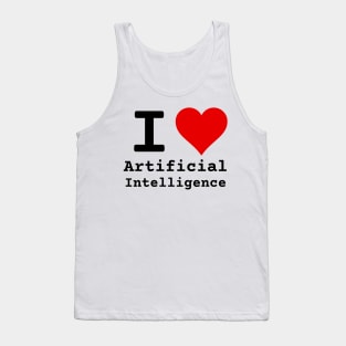 I Love Artificial Intelligence | Stylized Heart Logo Black Tank Top